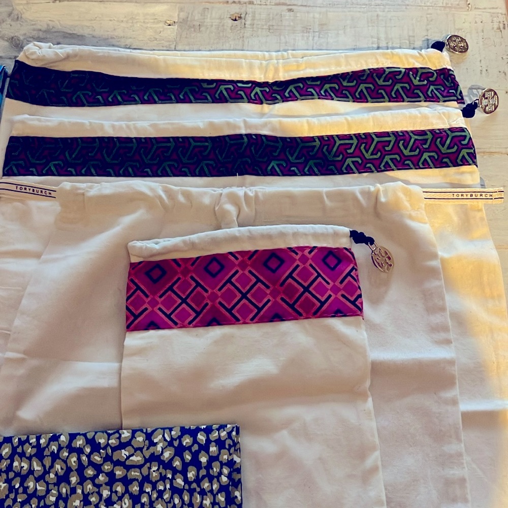 HUGE LOT Tory Burch 4 dust bags & 2 gift bags BUNDLE of 6 Tory Burch